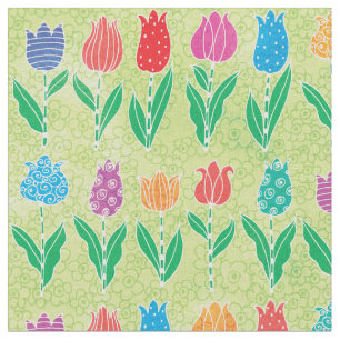 Tissu Tulipes lunatiques