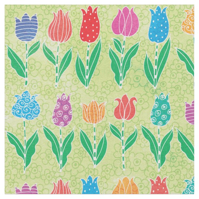 Tissu Tulipes lunatiques (Fermer)
