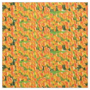 Tissu Tulipes orange