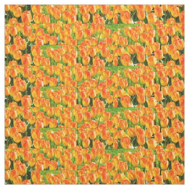 Tissu Tulipes orange (Échantillon)