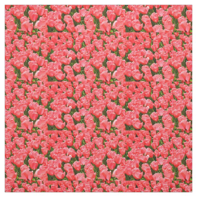 Tissu Tulipes roses profondes (Échantillon)