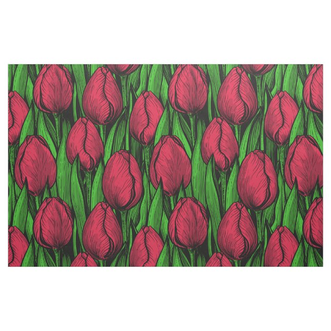 Tissu Tulipes rouges (Fat Quarter)