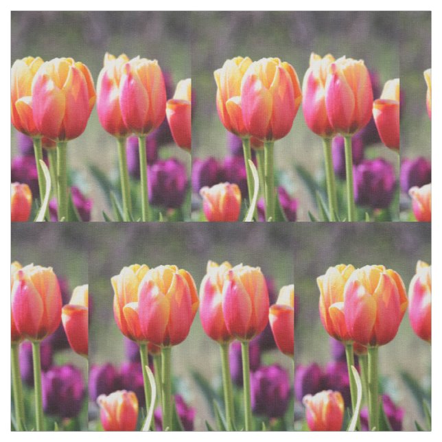 Tissu Tulipes tombées flammes (Échantillon)