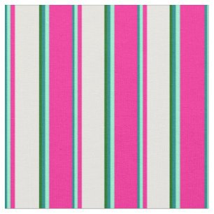 Tissu Turquoise, Aquamarine, Rose profond, Crème à la me