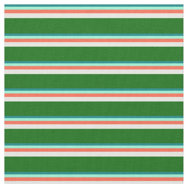Tissu Turquoise, Aquamarine, Rouge, Crème à la menthe &  (Fermer)
