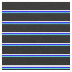 Tissu Turquoise, Bleu, Lavande et Noir