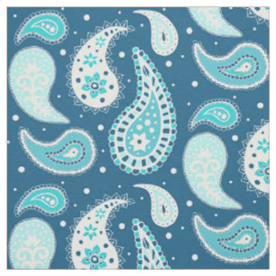 Tissu Turquoise bleue turquoise de motif de Paisley