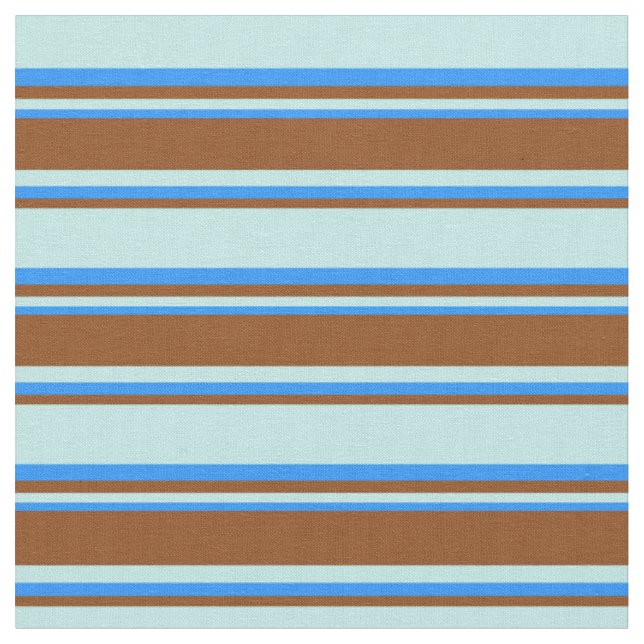 Tissu Turquoise, Brown & Bleu Motif des rayures (Fermer)