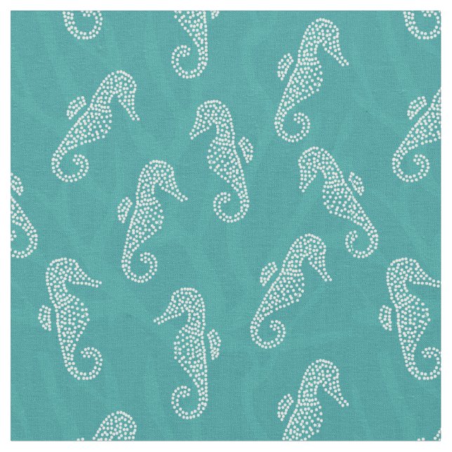 Tissu Turquoise côtière de Teal d'hippocampe de récif (Fermer)