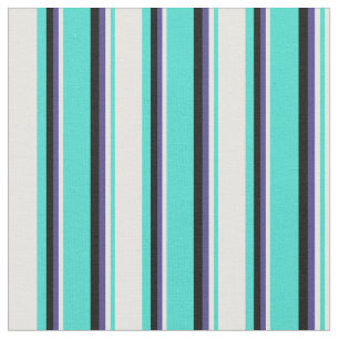 Tissu Turquoise, Crème à la menthe, bleu ardoise foncé e