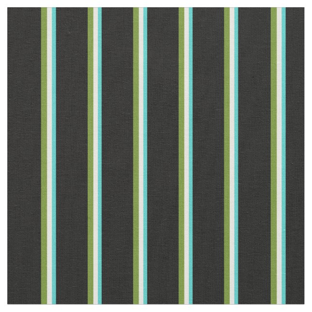 Tissu Turquoise, Crème à la menthe, Vert & Noir (Fermer)
