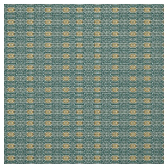 Tissu Turquoise Cuivre Motif Géométrique (Échantillon)