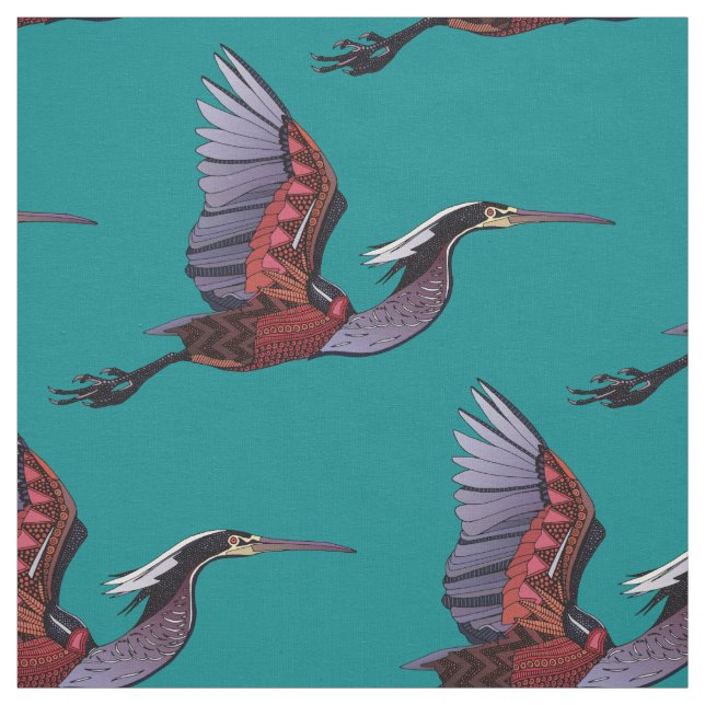 Tissu turquoise d'Agami héron (Échantillon)