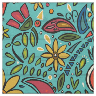 Tissu turquoise d'aziza
