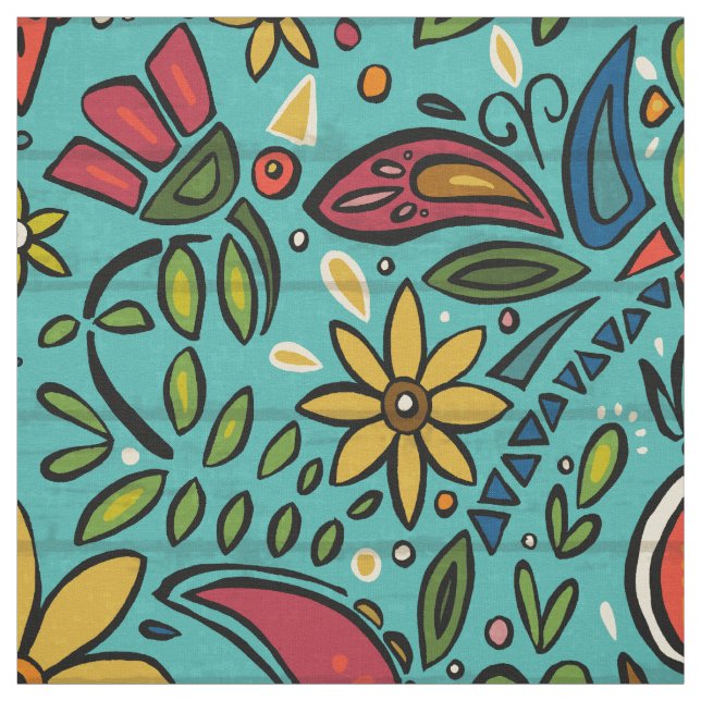 Tissu turquoise d'aziza (Échantillon)