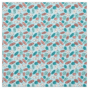 Tissu Turquoise des ovales atomiques