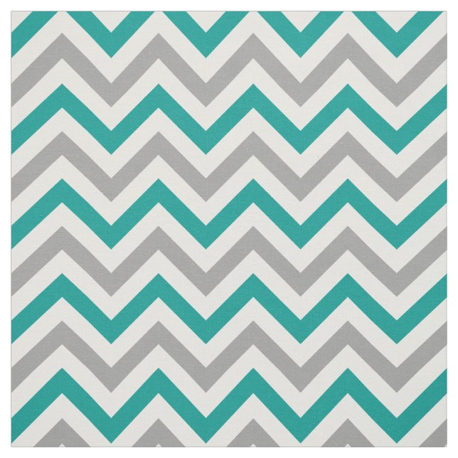Tissu Turquoise Dk, Gris Dk, Blanc LG Chevron ZigZag Sz6 (Échantillon)