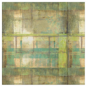 Tissu Turquoise dorée et peinture abstraite de vert