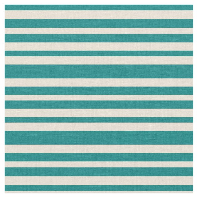 Tissu Turquoise et bisque Motif de Stripes (Fermer)