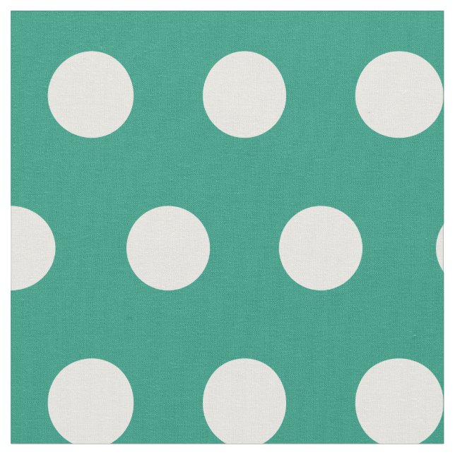 Tissu turquoise et blanc de pois (Fermer)