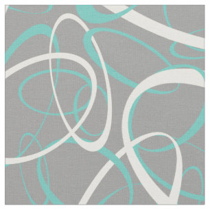 Tissu turquoise et blanc rétro obtient toute couleur arr