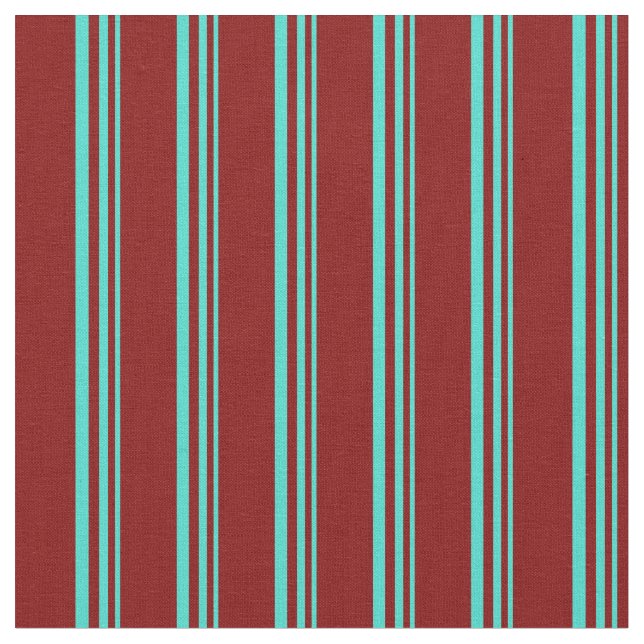 Tissu Turquoise et Maroon Motif de Stripes (Fermer)