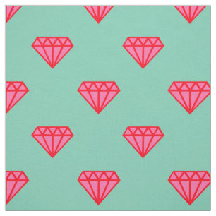 Tissu : Turquoise et pierres gemmes roses