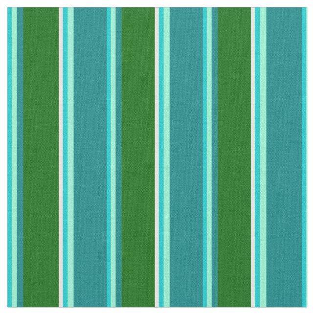 Tissu Turquoise foncé, Aquamarine, Turquoise, Vert & Bla (Fermer)