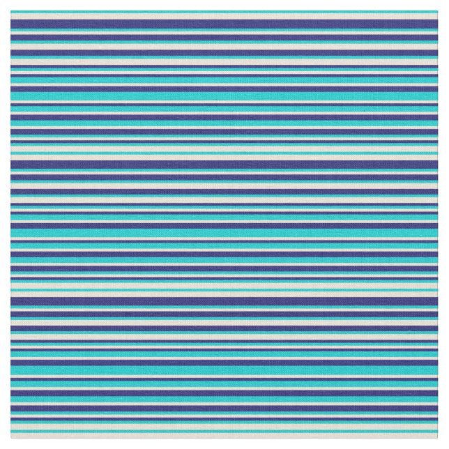 Tissu Turquoise foncé, Bisque et Bleu de minuit (Fermer)