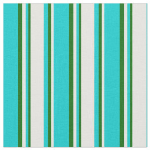 Tissu Turquoise foncé, Crème à la menthe et Vert foncé