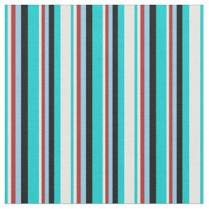 Tissu Turquoise foncé, Crème à la menthe, Rouge, Bleu Ci