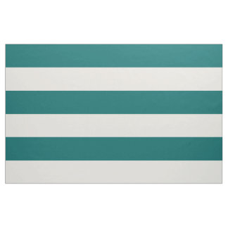 Tissu Turquoise foncé et larges rayures d'ivoire Grande