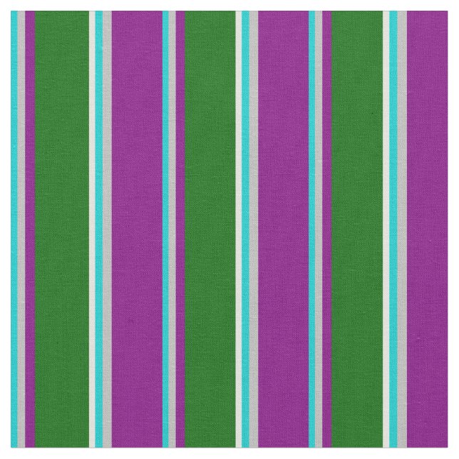 Tissu Turquoise foncé, Gris, Violet, Vert & Cyan clair (Fermer)