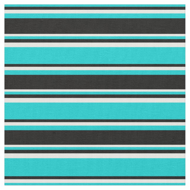 Tissu Turquoise foncé, noir et blanc Motif (Fermer)