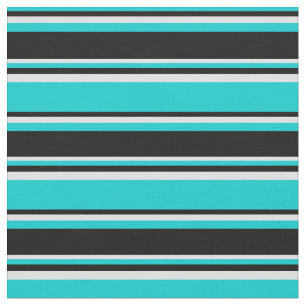 Tissu Turquoise foncé, noir & Motif Lavande