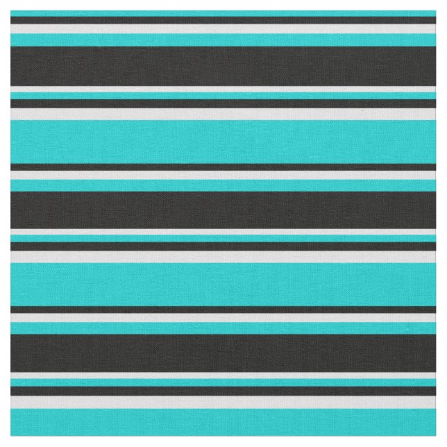 Tissu Turquoise foncé, noir & Motif Lavande (Fermer)