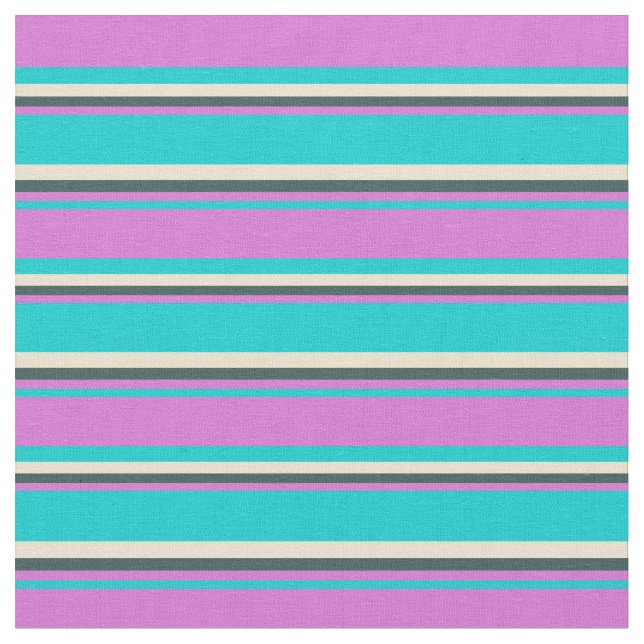 Tissu Turquoise foncé, orchidée, gris ardoise foncé et b (Fermer)
