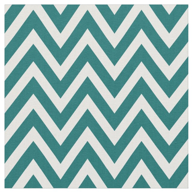 Tissu Turquoise foncé, rayures Chevron modernes (Fermer)