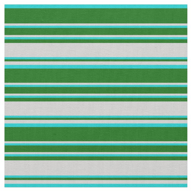 Tissu Turquoise foncé, Vert foncé et Gris clair (Fermer)