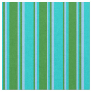 Tissu Turquoise foncé, vert forêt et bleu ciel clair