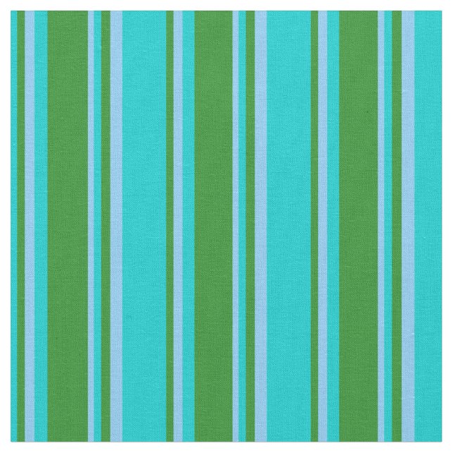 Tissu Turquoise foncé, vert forêt et bleu ciel clair (Fermer)