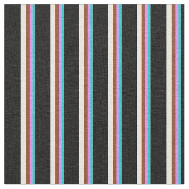 Tissu Turquoise foncé, Violet, Brown, Blanc & Noir (Fermer)
