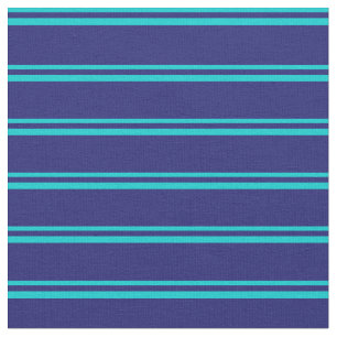 Tissu Turquoise foncée et Motif bleu nuit