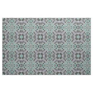 Tissu Turquoise gris violet rétro Chic Nouveau Motif mos