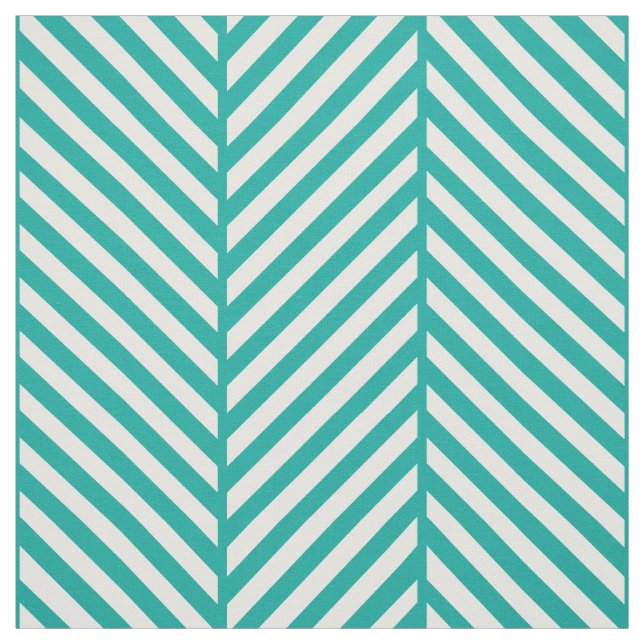 Tissu Turquoise Herringbone Grande échelle (Échantillon)