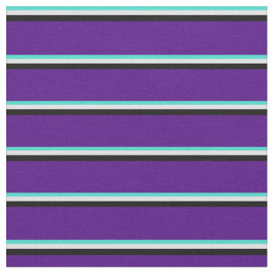Tissu Turquoise, Lavande, Motif noir & indigo