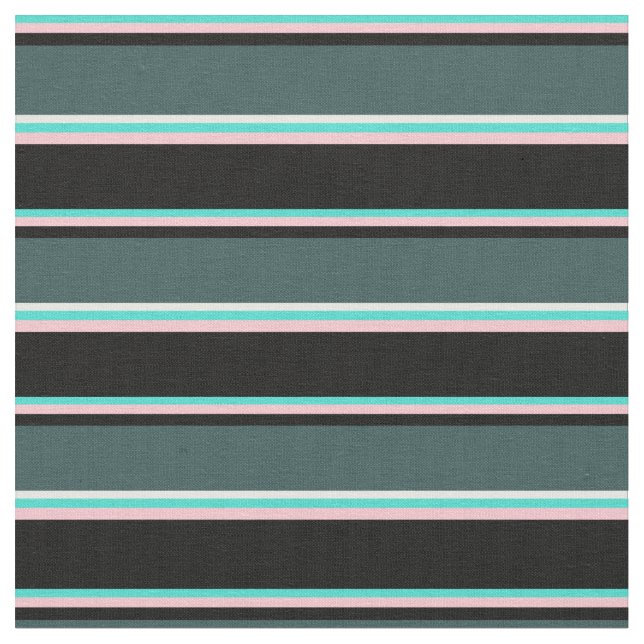 Tissu Turquoise, Rose, Noir, Ardoise foncée Gris & Blanc (Fermer)