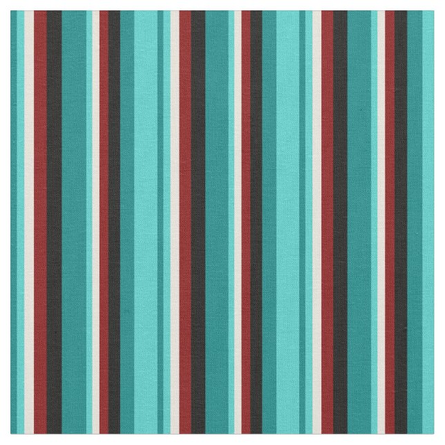 Tissu Turquoise, turquoise, beige, marron et noir (Fermer)