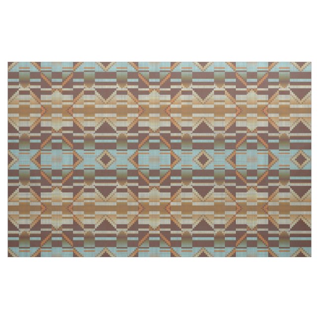 Tissu Turquoise Turquoise Bleu Vert Orange Brown (Fat Quarter)