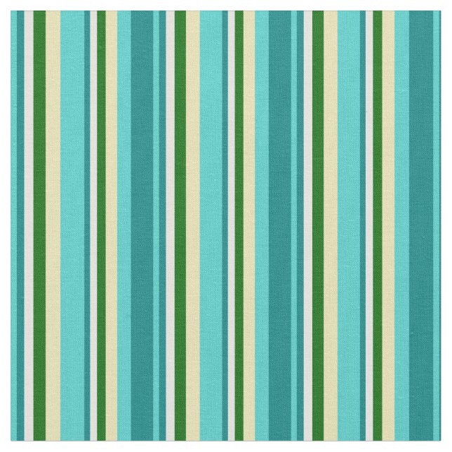 Tissu Turquoise, Turquoise, Cyan clair, Vert foncé & Tan (Fermer)